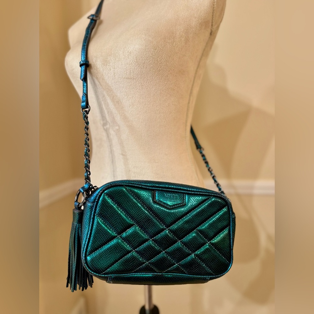 🧜‍♀️ Leather Aimee Kestenberg Teal Metallic Snakeskin Crossbody Soft Purse